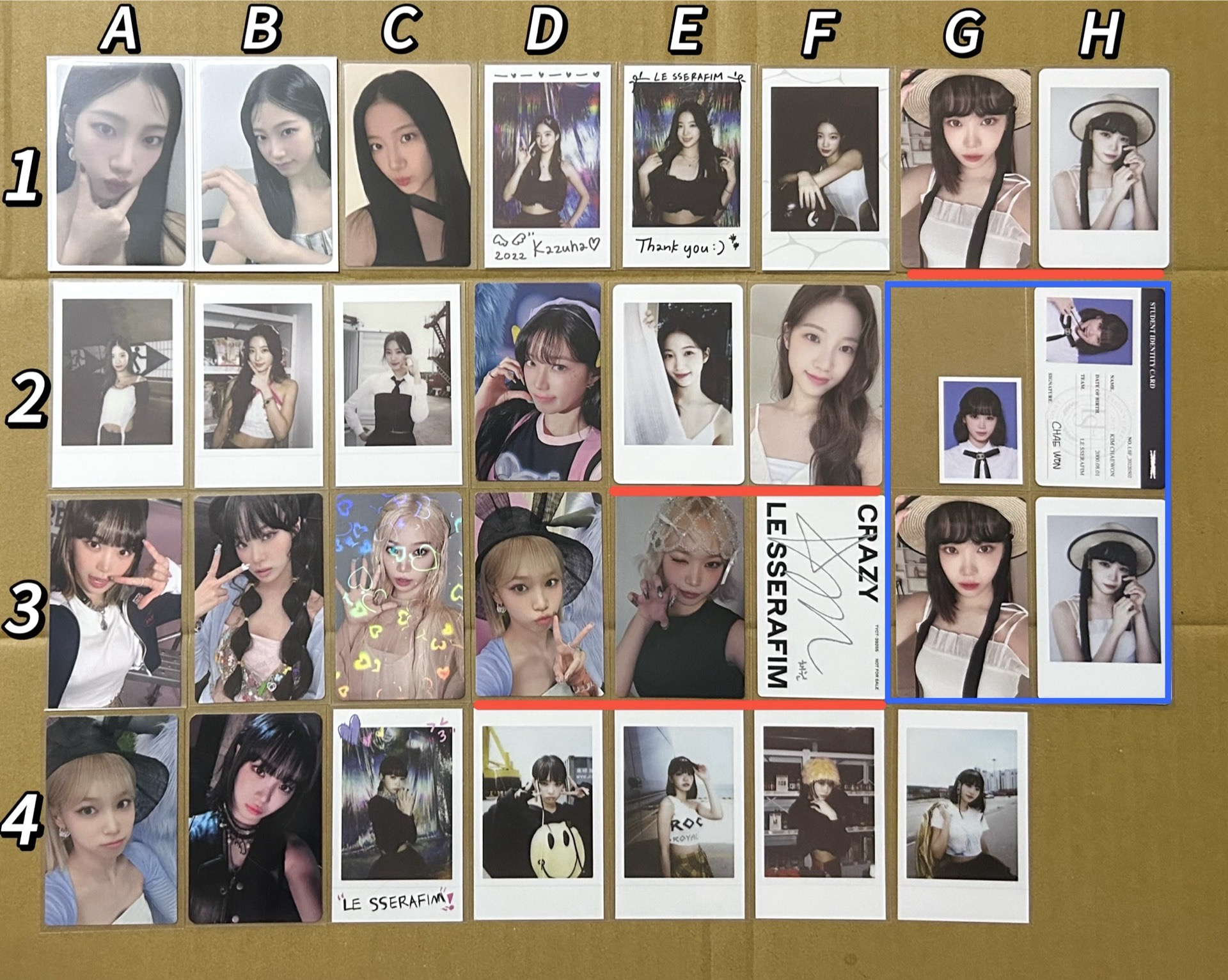 Le sserafim 小卡 一葉 中村一葉 采源 金采源 小卡 拍立得 特典卡 幸運卡 專卡