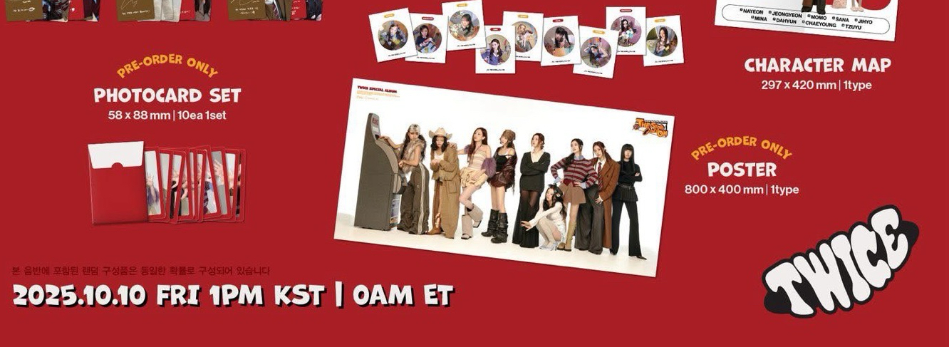 TWICE 十週年特別專 cast ver. 預購禮海報小卡貼紙