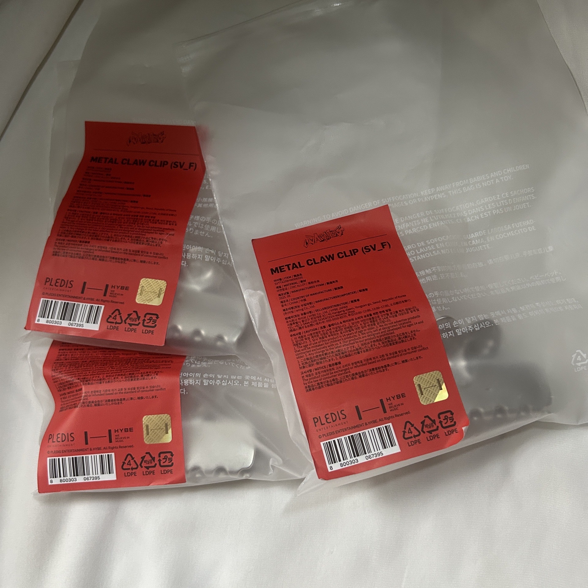 WARNING 金屬髮夾