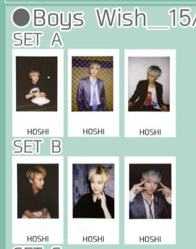 Seventeen Hoshi Boys wish 拍立得