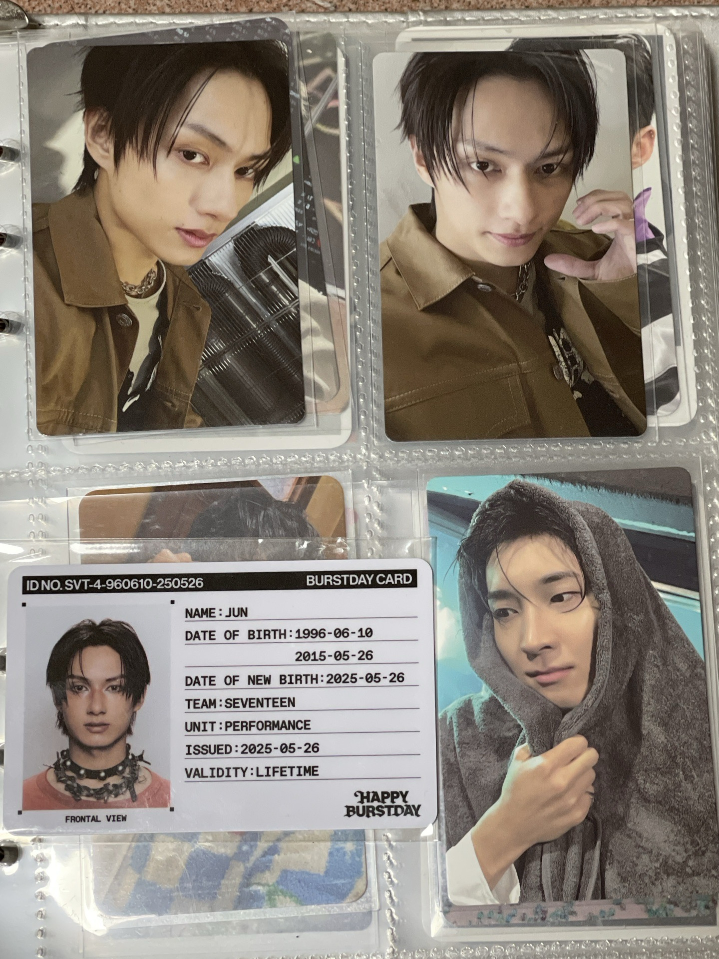 SEVENTEEN 正規五JUN專卡ID卡/迷12圓佑wvs特典 毛巾圓「整圖不拆」