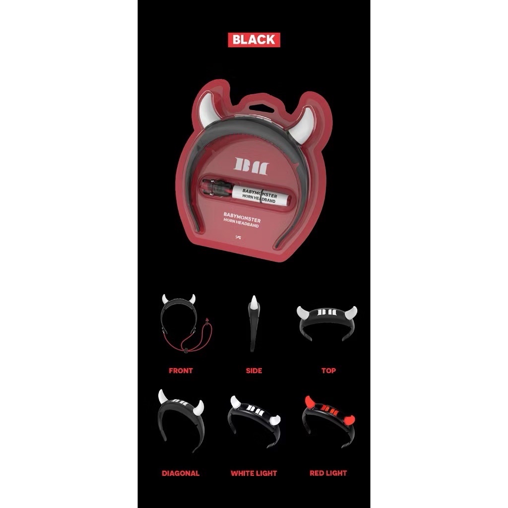 BABYMONSTER｜OFFICIAL HORN HEADBAND｜髮窟燈 黑色