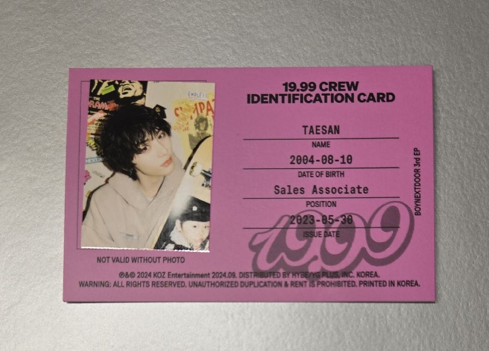 19.99 專輯卡 ID卡4