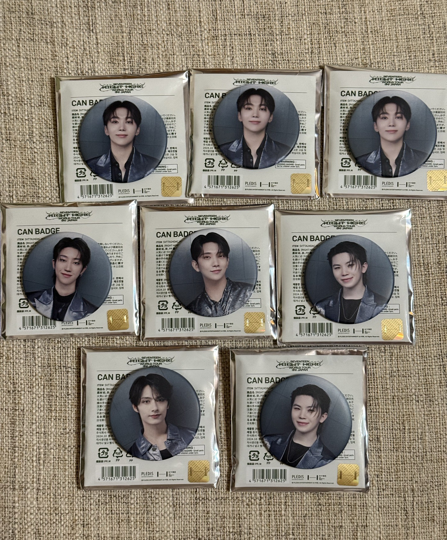 ✨SEVENTEEN RIGHT HERE徽章✨秀俊勳八寛🦌🐱🍚🐸🍊