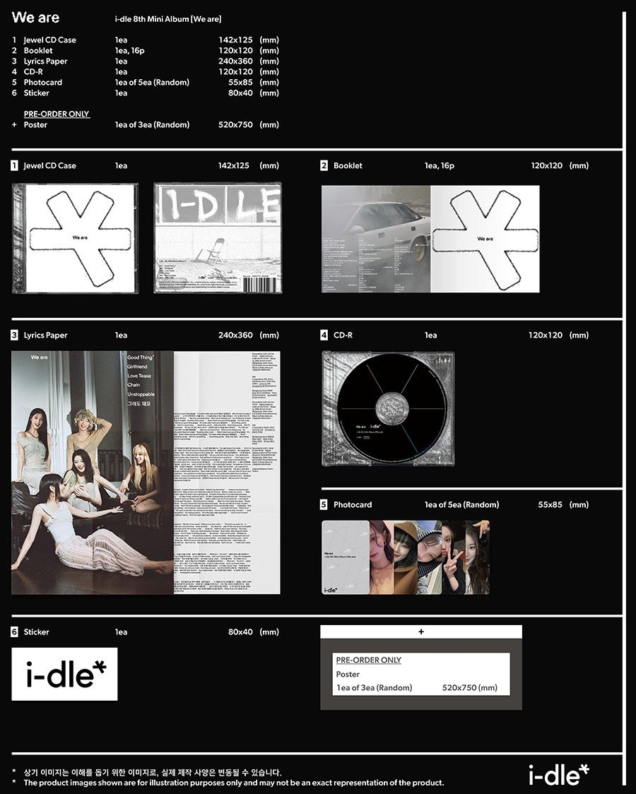 I-dle 迷8專 We are Jewel/I/We ver. 「無專卡」 全帶250附官方海報